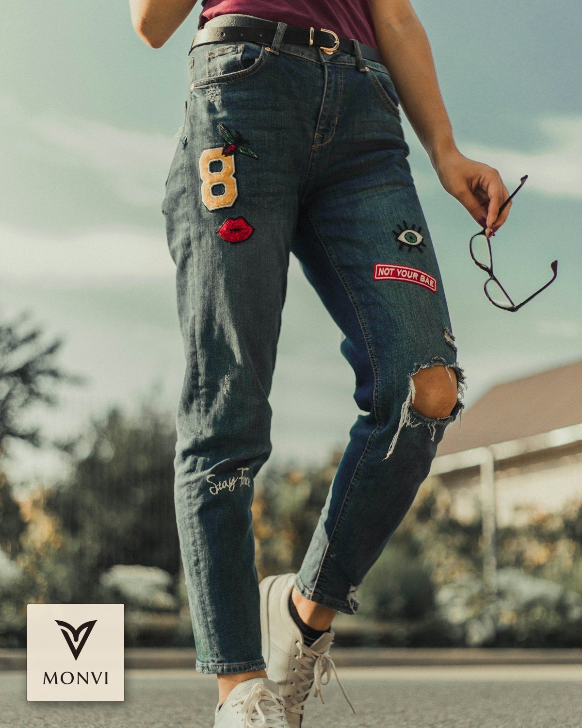Wide-Leg Denim Trouser